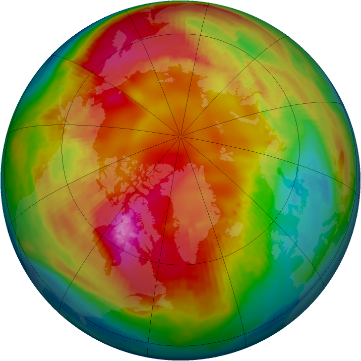 Arctic ozone map for 15 February 2001